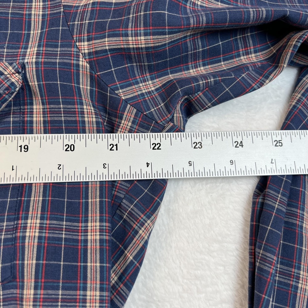 Vintage Kenny Rogers Shirt Mens Large Blue Plaid Western Snap Long Sleeve USA - Picture 4 of 8